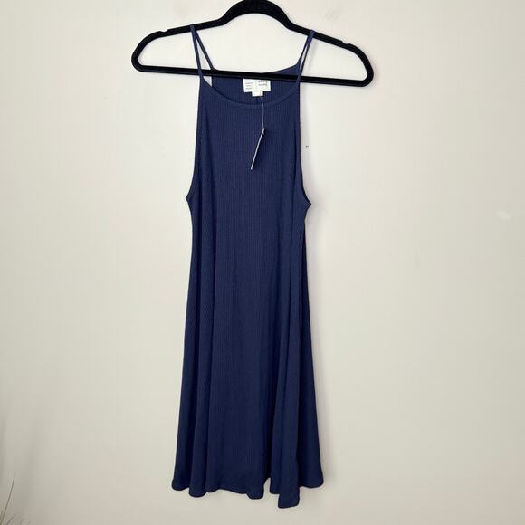 NEW NWT Anthropologie Saturday Sunday Navy Ribbed Knit Tank Dress Large Casual - Picture 2 of 7